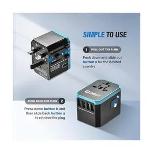 Unidapt Adaptador de viaje universal adaptador de enchufe_3
