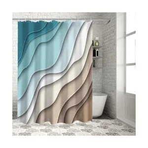 Cortinas de ducha geométricas de 72 x 72 pulgadas verde_3