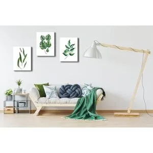 Pyradecor hojas verdes lienzo impreso arte de pared_3
