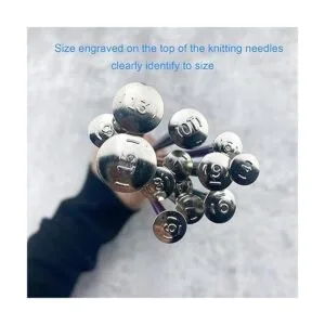 Weabetfu Juego de 63 agujas de tejer de metal de aluminio_3