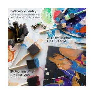 Arteza Brochas de pintura de espuma incluye 50 pinceles_2