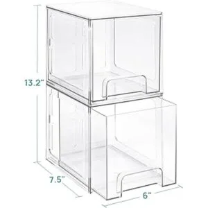 Vtopmart Paquete de 2 cajones de almacenamiento apilables_2