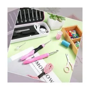 Juego de ganchos de ganchillo iluminados gancho de_5