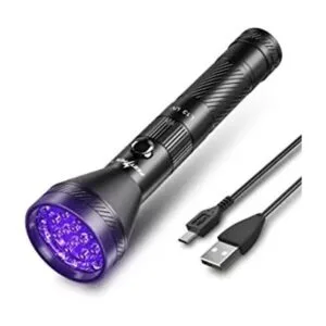 Linterna de luz negra recargable por USB de 395 nm UV LED_1