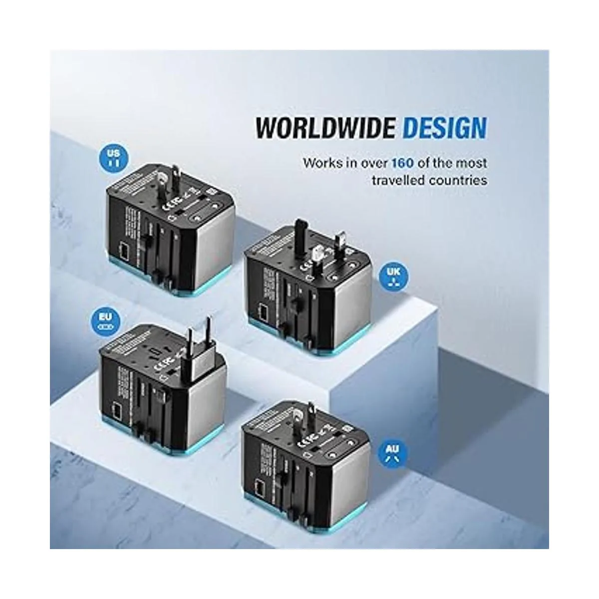 Unidapt Adaptador de viaje universal adaptador de enchufe_4
