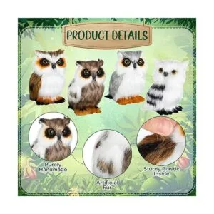 8 piezas de animales de peluche de búho mini búho animal_3