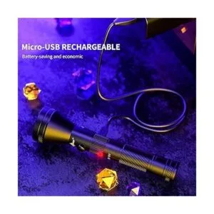 Linterna de luz negra recargable por USB de 395 nm UV LED_2