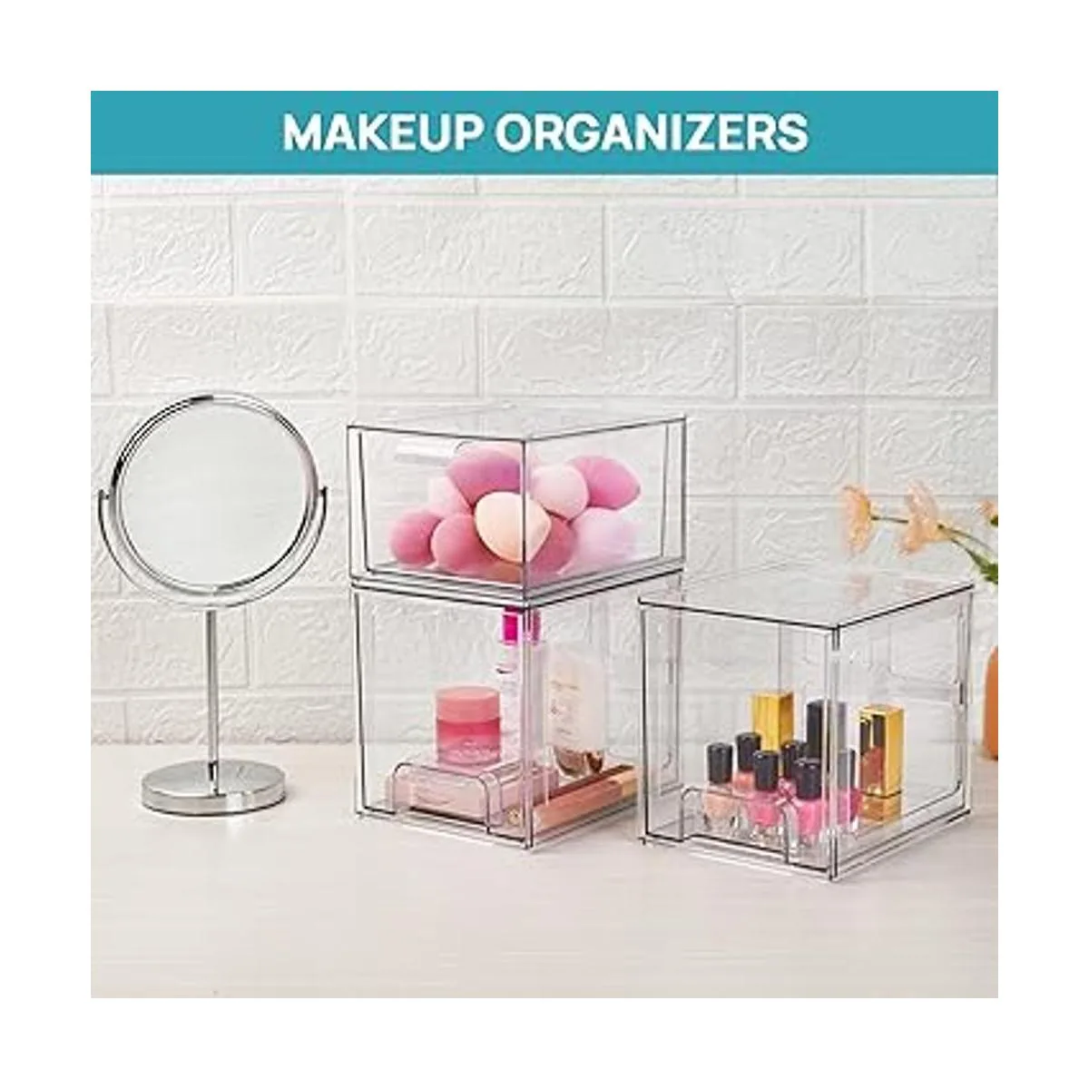 Vtopmart Paquete de 2 cajones de almacenamiento apilables_4