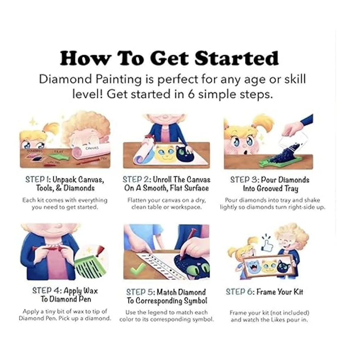 LFMU Paquete de 6 kits de pintura de diamante para_5