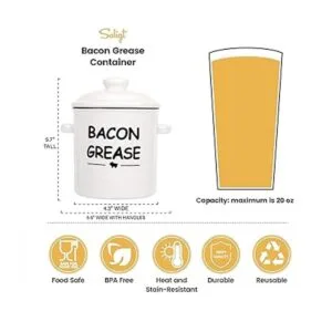 Contenedor de grasa de tocino de cerámica con colador_2