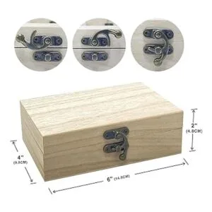 Paquete de 8 cajas de madera sin terminar de 6 x 4 x 2_2