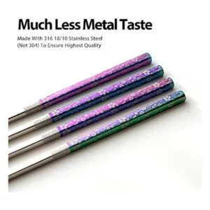 Hagary Palillos de metal con diseño de flor de cerezo y_3
