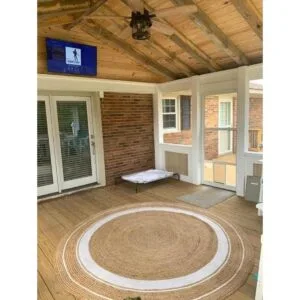 Vipanth Alfombra redonda trenzada a mano de yute natural_3