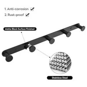 BigBig Home Perchero negro para toallas de baño perchero_4