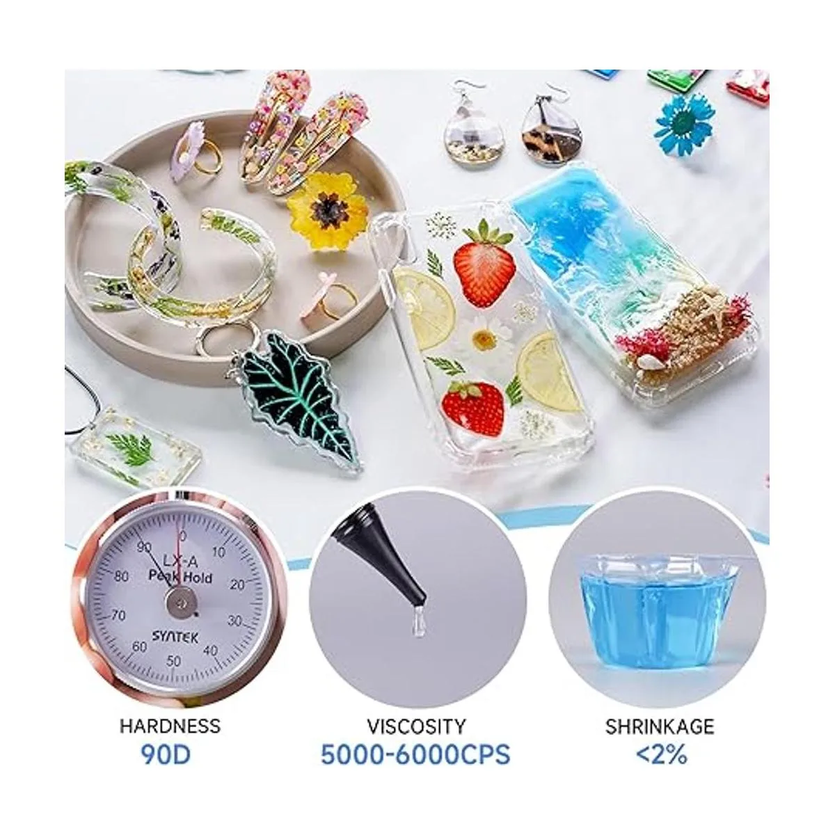 LETS RESIN Resina UV 7.05 oz de alta viscosidad kit de_4