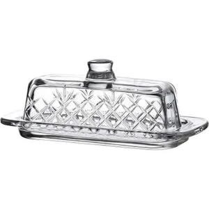 Royalty Art Mantequilla de vidrio con tapa recipiente de_3