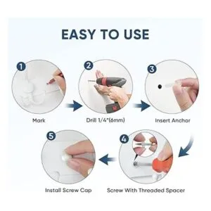 TICONN Perchero montado en la pared cinco ganchos tri_7