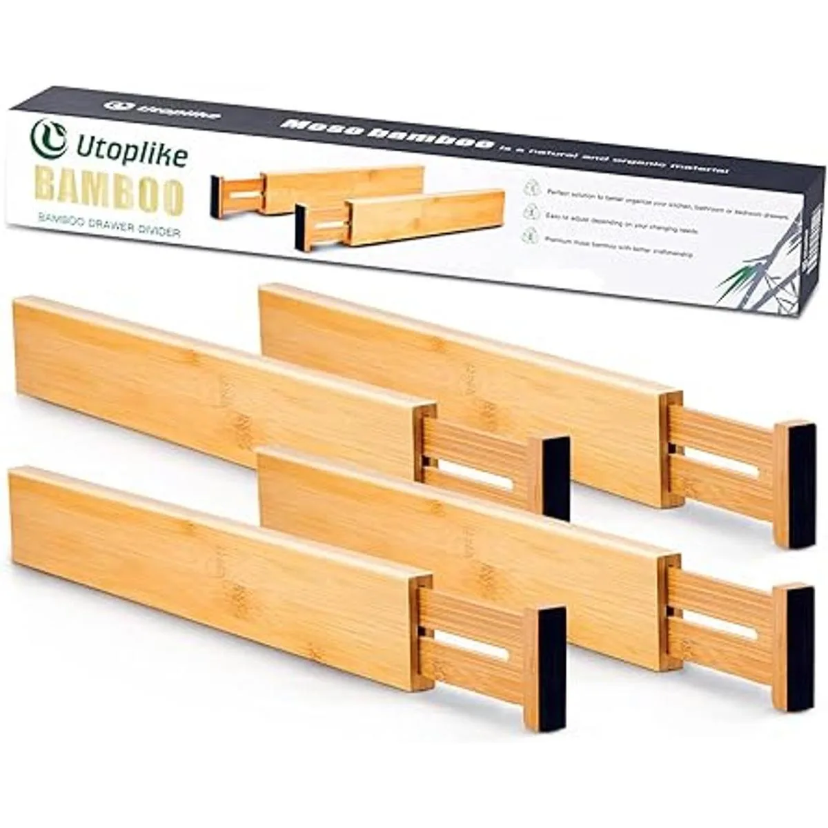 Utoplike 4 separadores de bambú para cajones de cocina_2