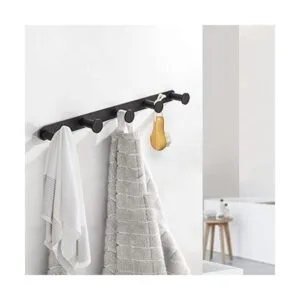 BigBig Home Perchero negro para toallas de baño perchero_3