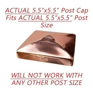 Tapa de poste de pirámide de cobre sólido de 5.5 x 5.5_2