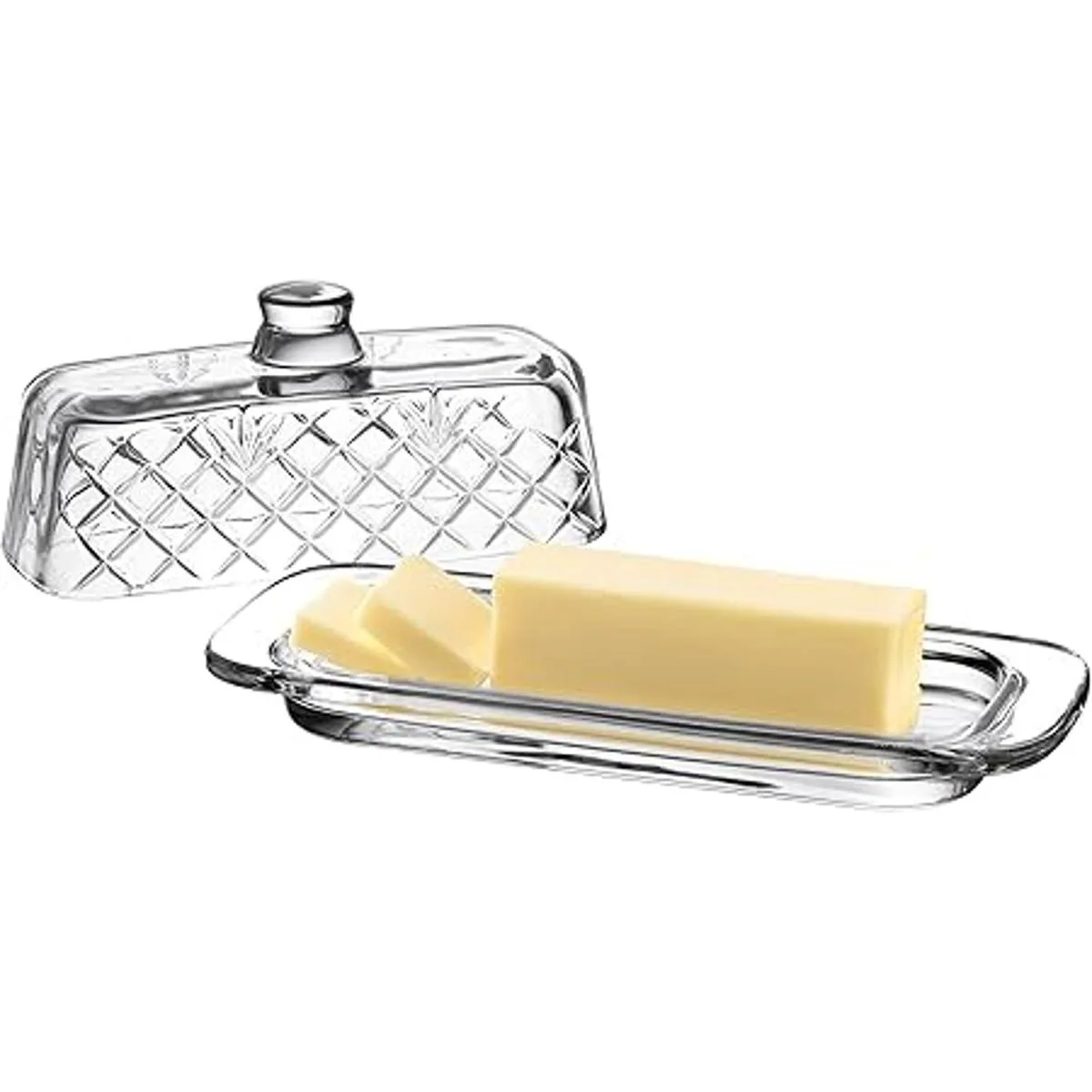 Royalty Art Mantequilla de vidrio con tapa recipiente de_4