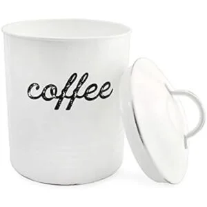 AuldHome Recipiente de café blanco esmaltado;_6