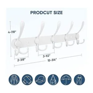 TICONN Perchero montado en la pared cinco ganchos tri_2
