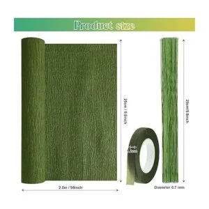 12 rollos de hojas de papel crepé de 8 pies serpentina de_2