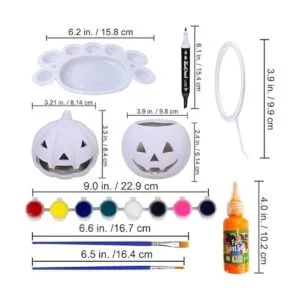 Winlyn 6 juegos de calabazas de cerámica para bricolaje_2