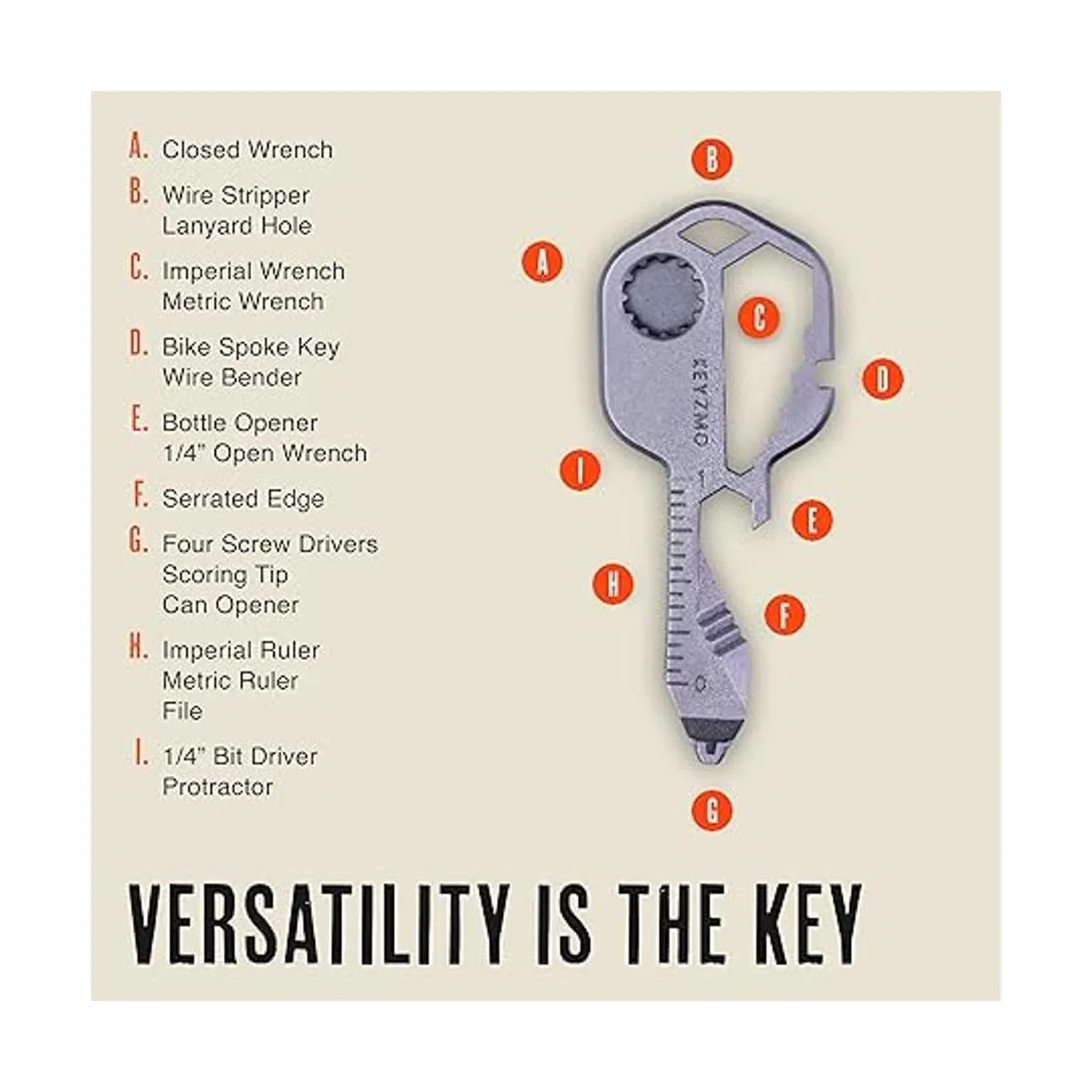 Keyzmo Multiherramienta de bolsillo en forma de llave kit_5