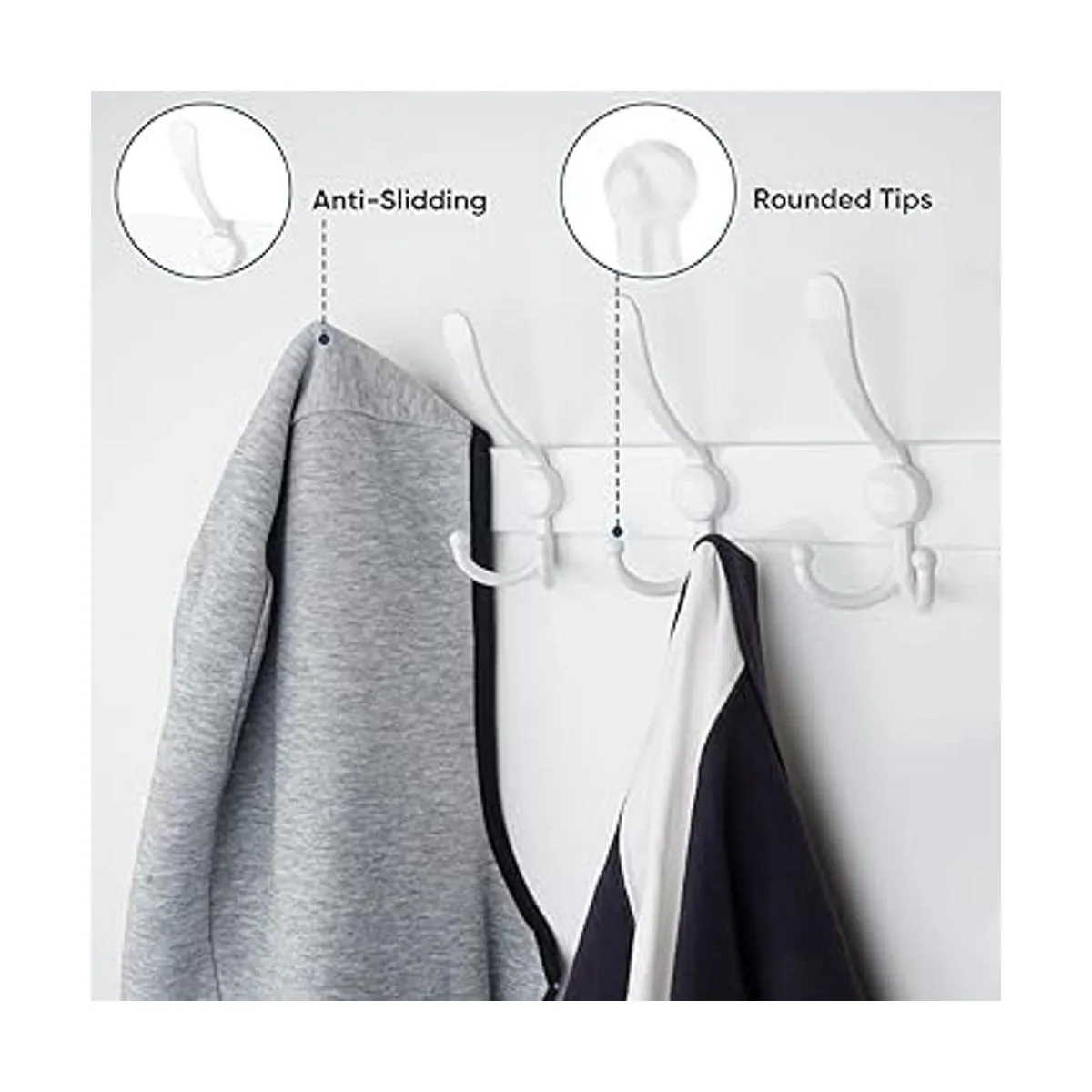 TICONN Perchero montado en la pared cinco ganchos tri_4