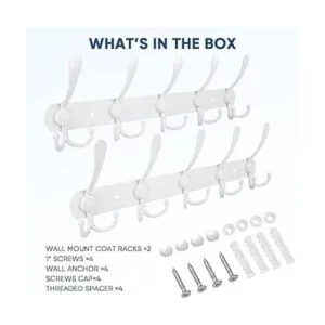 TICONN Perchero montado en la pared cinco ganchos tri_5