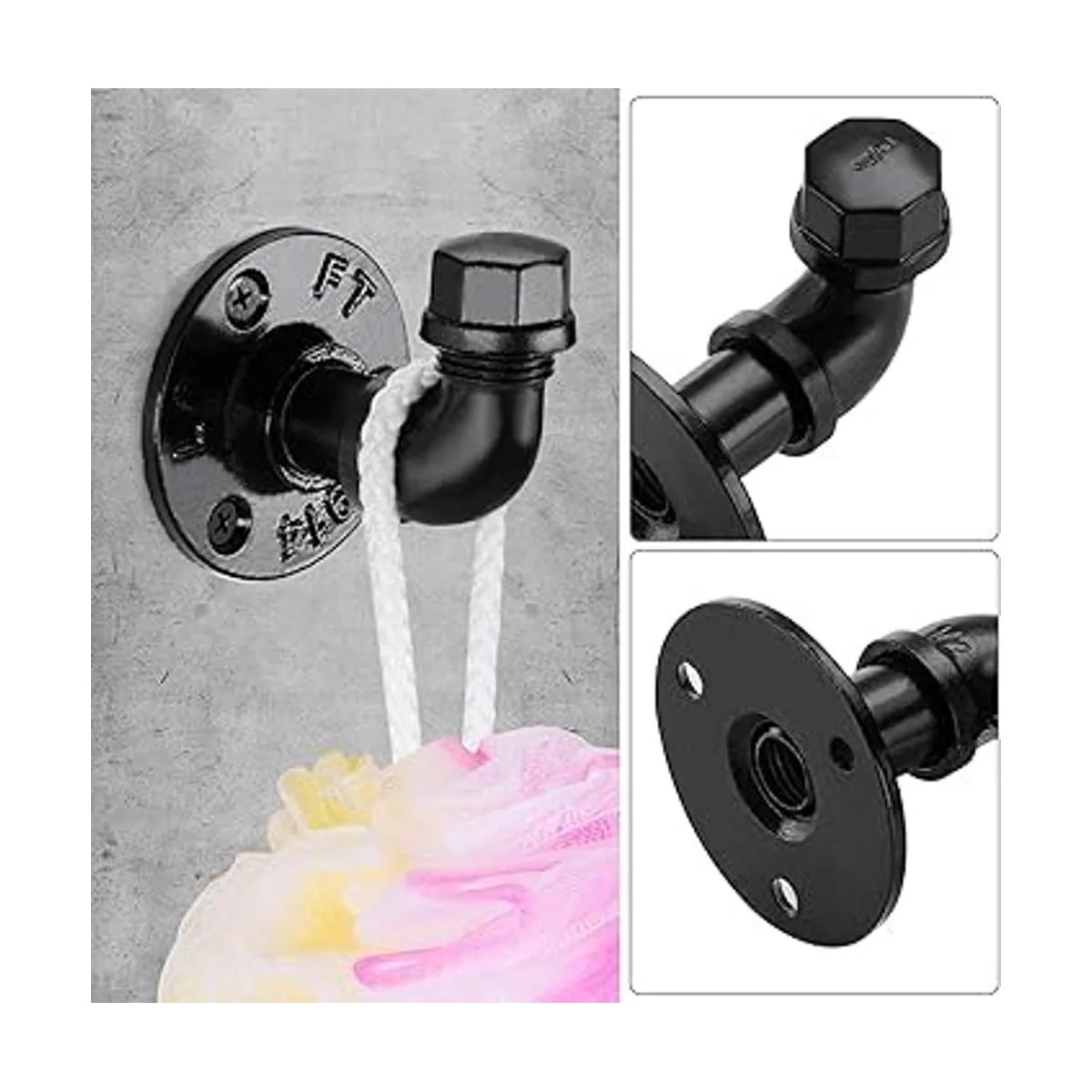 Pynsseu Pynsseu Paquete de 6 ganchos para tubería_3