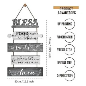 Buecasa Bless the Food Before Us Decoración de pared de_6