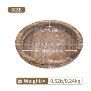 Hanobe Bandeja de madera rústica para servir juego de 2_5