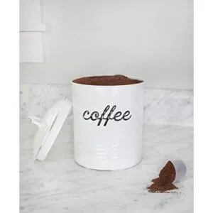 AuldHome Recipiente de café blanco esmaltado;_3