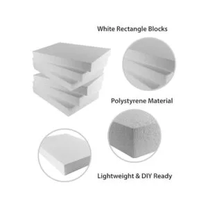 Tableros rectangulares de espuma de poliestireno en blanco_5