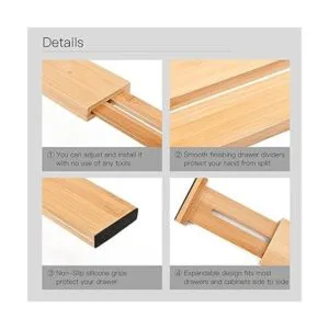 Utoplike 4 separadores de bambú para cajones de cocina_4