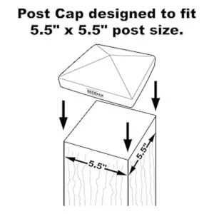 Tapa de poste de pirámide de cobre sólido de 5.5 x 5.5_4