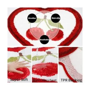 Tapete de baño de cerezo bonito tapete de baño con frutas_3