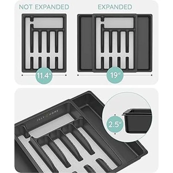 Organizador expandible de cajones de cocina práctico_2