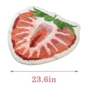 Linda alfombra de baño de fresa con forma de fruta_2