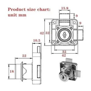 Cerradura de gabinete de doble puerta con llave igual_5