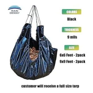 RAINDEWAY Lona con cordón de 6 x 6 pies paquete de 2_5