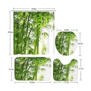 Juegos de baño de sirena con cortina de ducha y alfombras_5