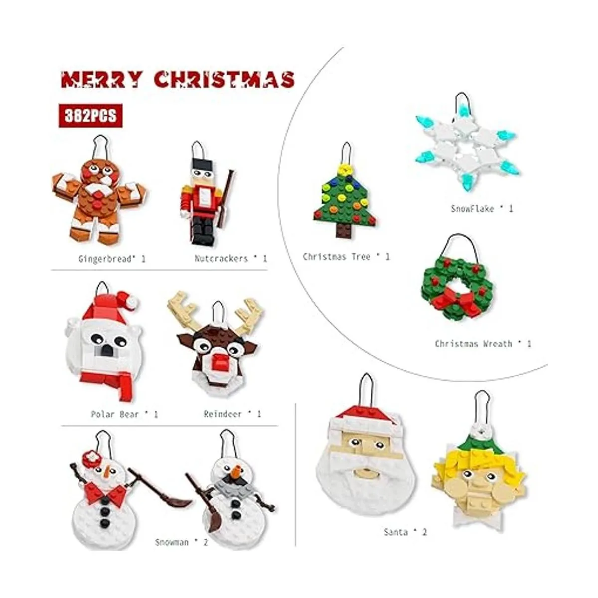 Juego de construcción de adornos para árbol de Navidad_2