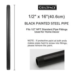 GeilSpace Paquete de 6 tubos de metal negro precortados de_2