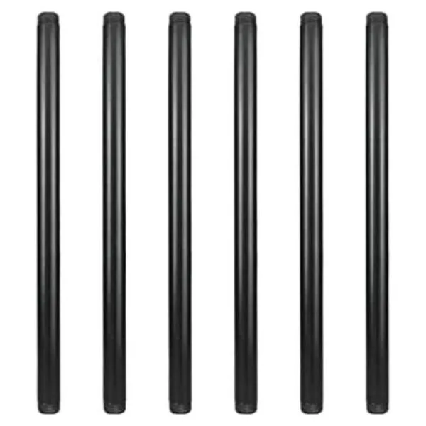 GeilSpace Paquete de 6 tubos de metal negro precortados de_1