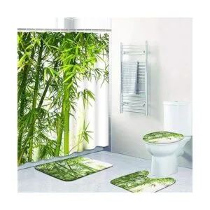 Juegos de baño de sirena con cortina de ducha y alfombras_3