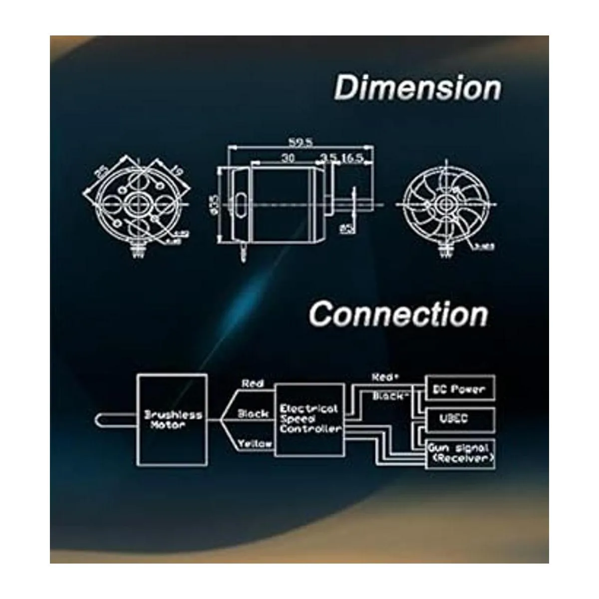 FlashHobby D3542 1450KV Motor sin escobillas para Mini_2